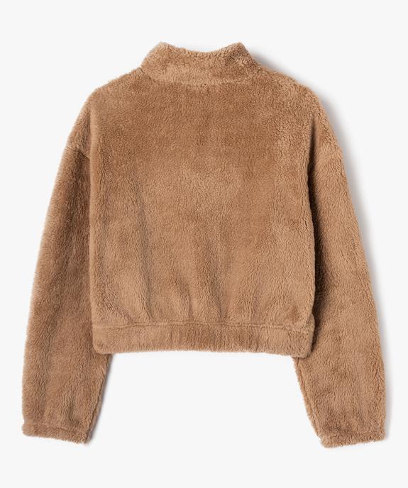 Sweat court en maille peluche fille vue3 - GEMO (JUNIOR) - GEMO
