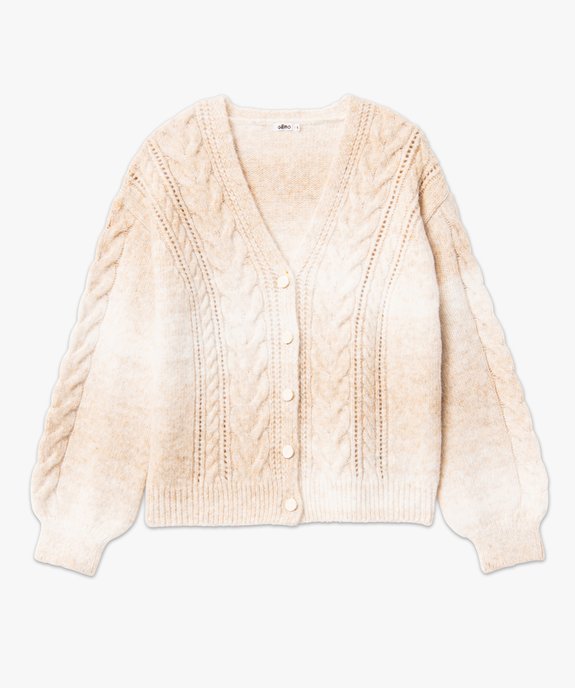 Gilet à col V en maille torsadée femme vue4 - GEMO(FEMME PAP) - GEMO