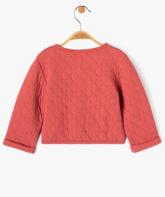 Sweat matelassé boutonné bébé fille - LuluCastagnette vue4 - LULUCASTAGNETTE - GEMO