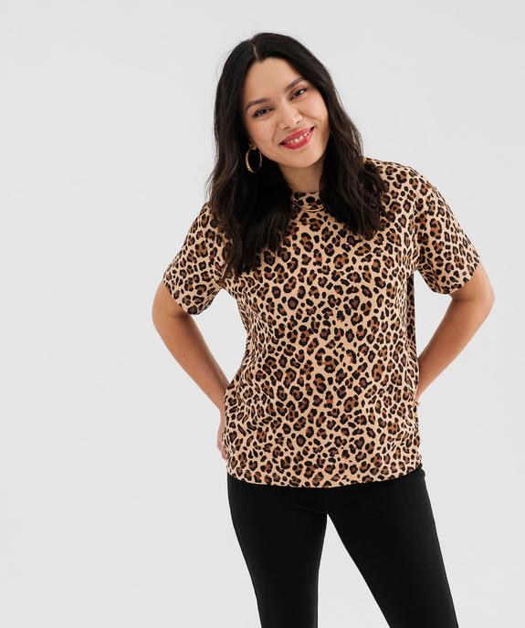 Tee-shirt manches courtes imprimé femme vue1 - GEMO 4G FEMME - GEMO