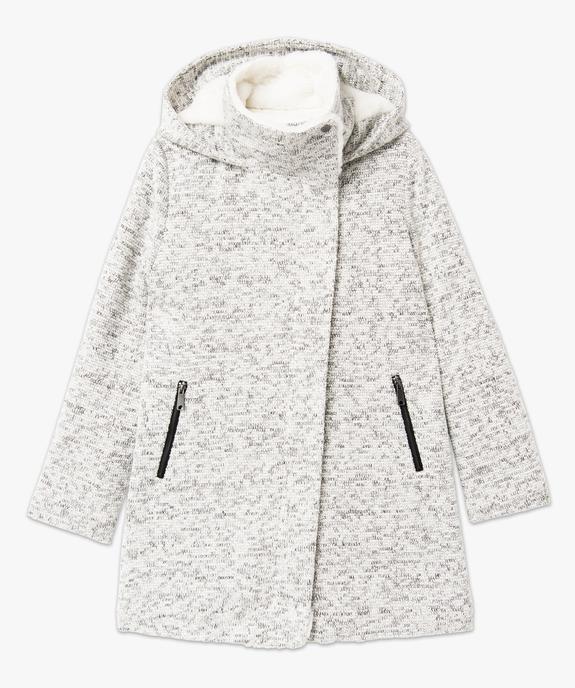 Manteau en maille avec col fourrure imitation femme  vue4 - GEMO(FEMME PAP) - GEMO