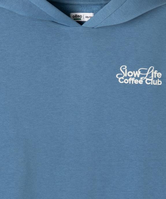 Sweat à capuche avec motif inscription brodée poitrine et dos garçon vue2 - GEMO 4G GARCON - GEMO