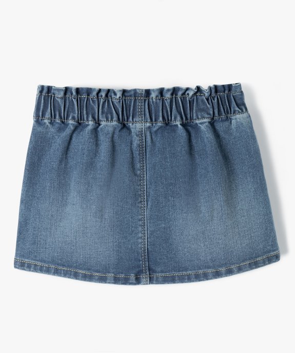 Jupe bébé fille en jean coloris délavé vue3 - GEMO 4G BEBE - GEMO