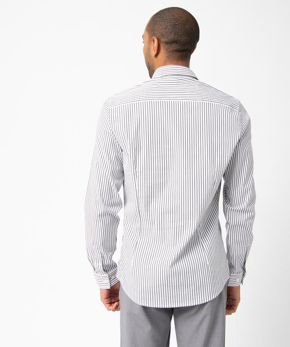 Chemise homme rayée à manches longues coupe Slim vue3 - GEMO (HOMME) - GEMO