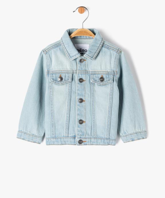 Veste en jean fermeture boutons bébé garçon vue2 - GEMO(BEBE DEBT) - GEMO