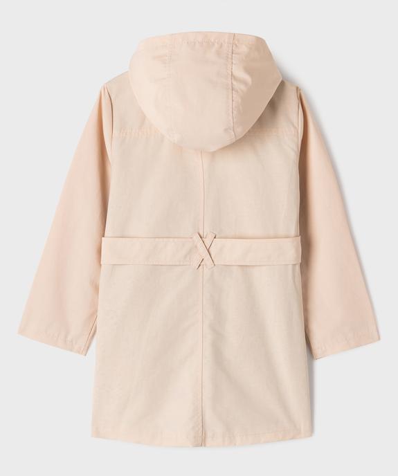 Trench à capuche en matière déperlante fille - LuluCastagnette vue5 - LULU CASTAGNETTE GEMO FOR GOOD - GEMO