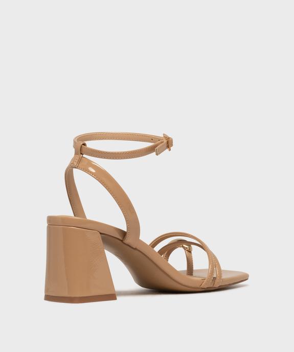 Sandales à talon trapèze et brides bijou femme - Follow Me vue4 - FOLLOW ME - GEMO