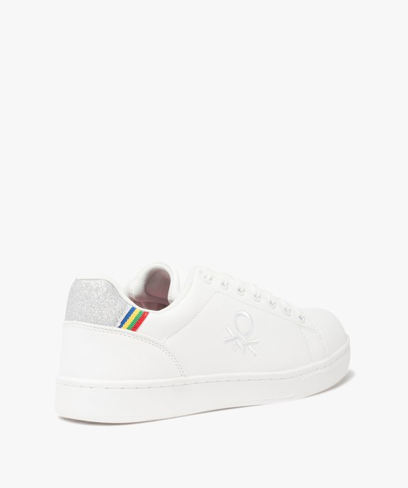 Baskets femme unies à détails pailletés – Benetton vue4 - BENETTON - GEMO