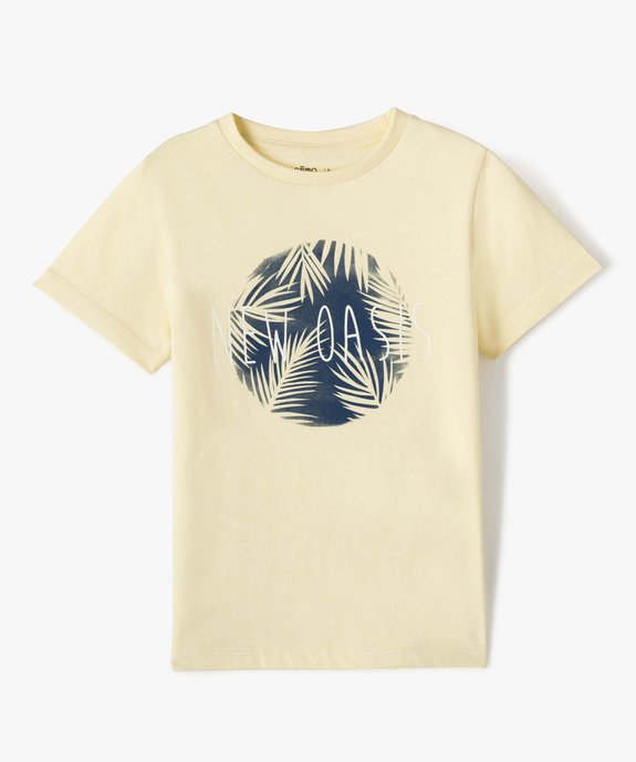 Tee-shirt garçon avec motif feuillage sur la poitrine vue2 - GEMO (ENFANT) - GEMO