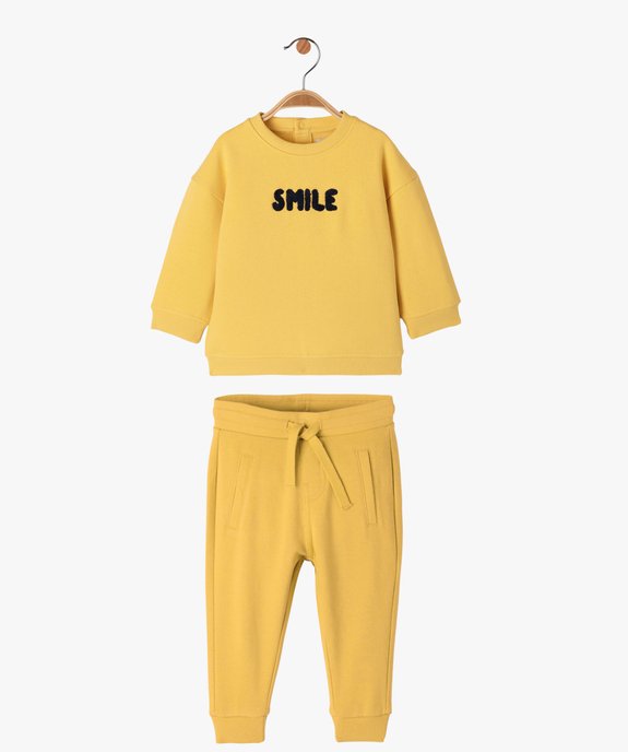 Ensemble sweat et pantalon jogging jaune marine bébé  - GEMO