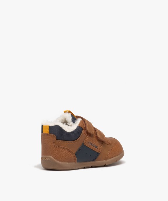 Chaussures premiers bébé garçon fourrées sherpa à double scratch - Geox vue4 - GEOX - GEMO
