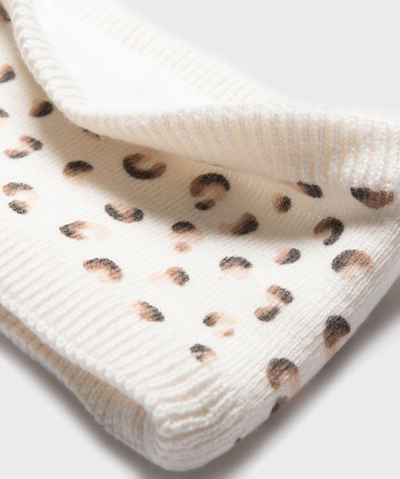 Echarpe tour de cou doublée polaire à motifs tachetés bébé fille vue2 - GEMO(BEBE DEBT) - GEMO