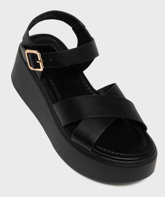 Sandales plateformes à brides croisées femme vue5 - 5 MILES - GEMO