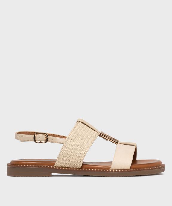 Sandales plates à larges brides et bijou métallique femme - Valentina Baldano vue1 - VALENTINA BALDA - GEMO