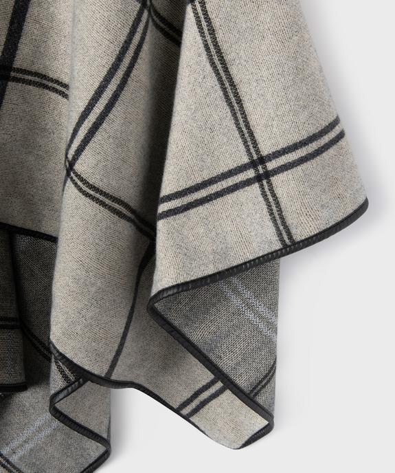 Echarpe poncho à carreaux femme vue2 - GEMO 4G FEMME - GEMO