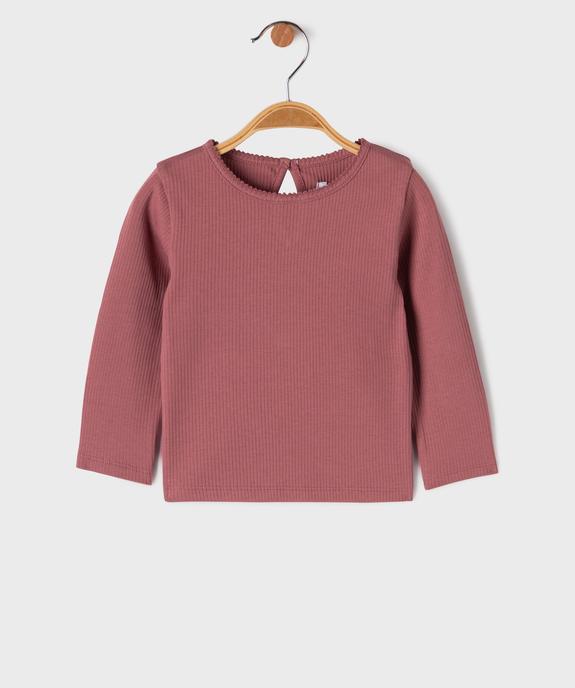 Tee-shirt manches longues en maille côtelée bébé fille vue1 - GEMO 4G BEBE - GEMO