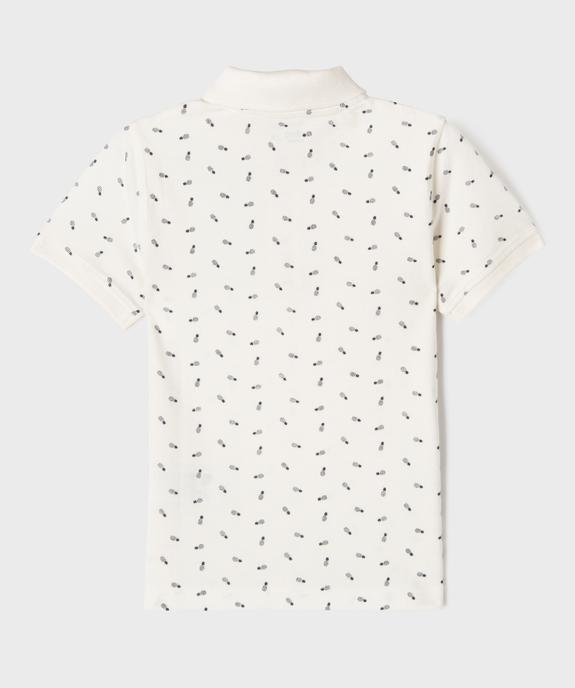 Polo manches courtes à micro motifs garçon vue3 - GEMO 4G GARCON - GEMO
