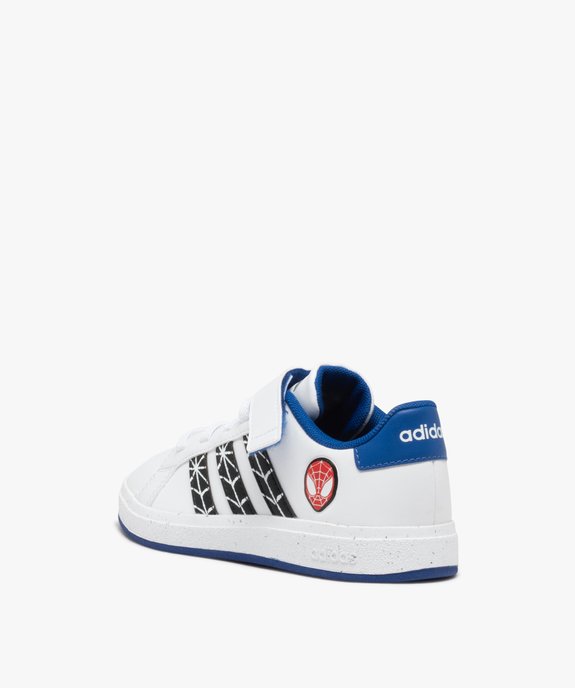 Baskets garçon à scratch et à bandes contrastantes Spiderman - Adidas vue4 - ADIDAS - GEMO