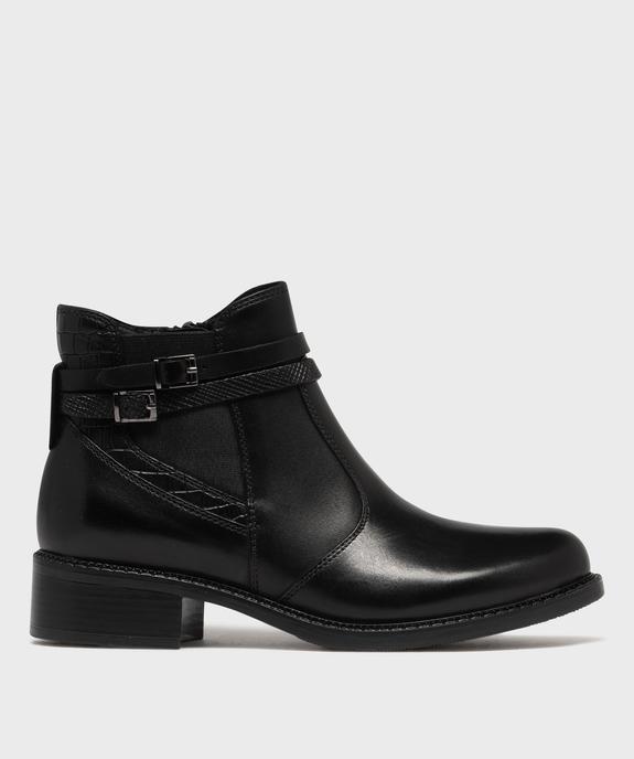 Bottines femme dessus en cuir avec détails fantaisie et à zip - Tanéo vue1 - TANEO GEMO FOR GOOD - GEMO