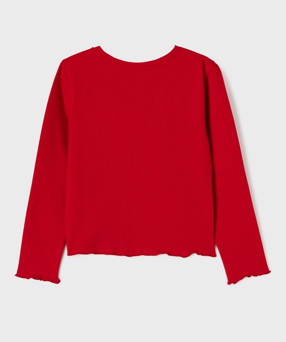 Tee-shirt manches longues en maille gaufrée fille - LuluCastagnette vue3 - LULU CASTAGNETTE GEMO FOR GOOD - GEMO