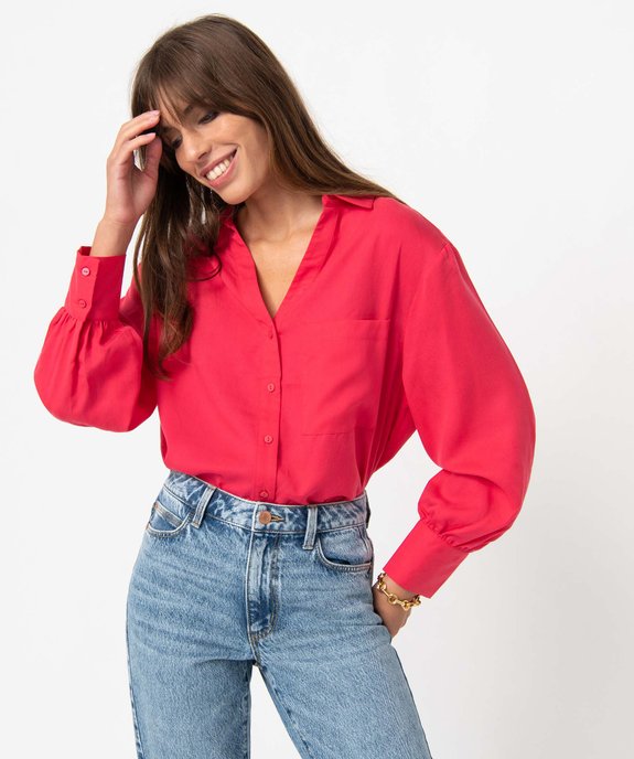 Chemise femme ample à manches longues vue1 - GEMO 4G FEMME - GEMO