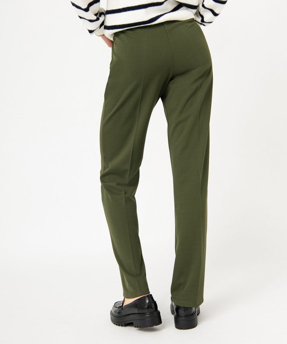 Pantalon en maille coupe droite avec fausses poches plaquées femme vue3 - GEMO(FEMME PAP) - GEMO