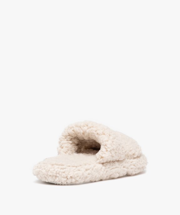Chaussons femme mules en sherpa unies vue4 - GEMO(HOMWR FEM) - GEMO