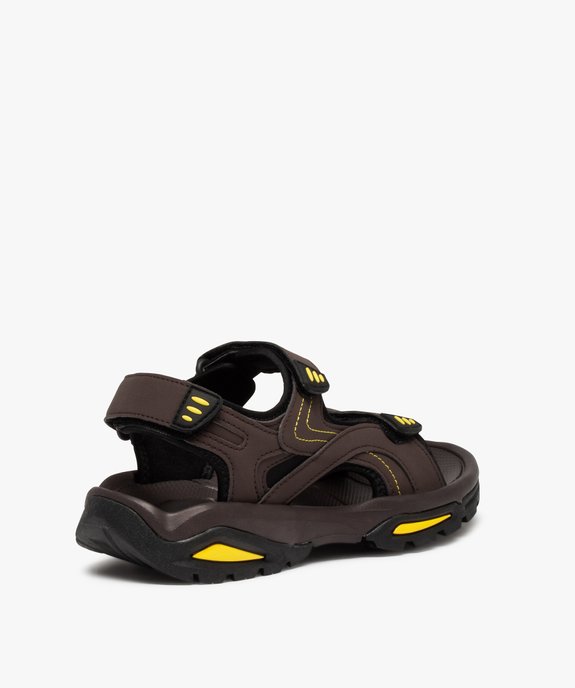 Sandales homme sport à scratch et détails fluo– Koh-Lanta vue4 - KOH-LANTA - GEMO
