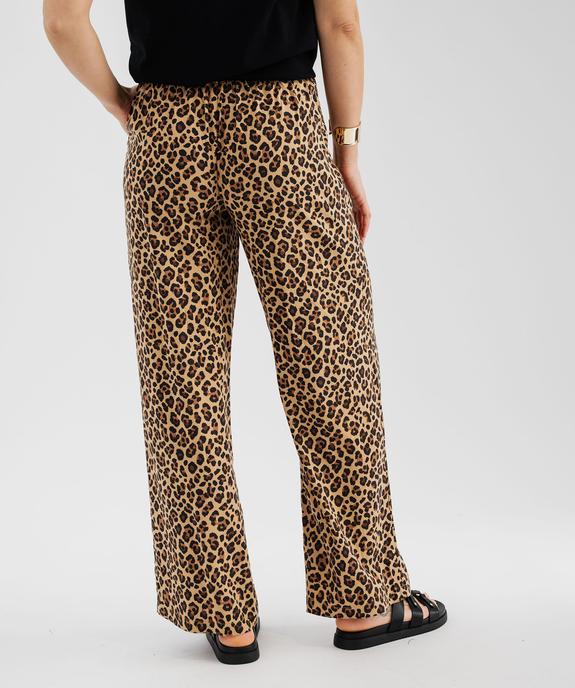 Pantalon fluide imprimé coupe large femme vue3 - GEMO 4G FEMME - GEMO