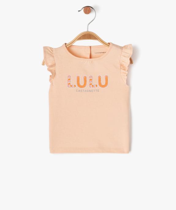 Débardeur à volants et inscription pailletée bébé fille - LuluCastagnette vue2 - LULUCASTAGNETTE - GEMO