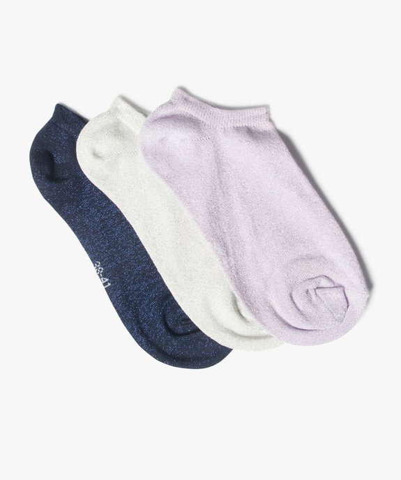 Chaussettes femme ultra-courtes pailletées (lot de 3 paires) vue1 - GEMO(HOMWR FEM) - GEMO