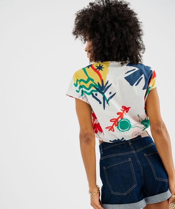 Blouse sans manches loose imprimée à nouer femme vue3 - GEMO(FEMME PAP) - GEMO