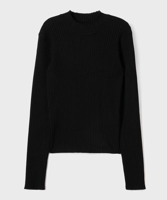 Pull court à col cheminée en maille côtelée fille vue4 - GEMO 4G FILLE - GEMO