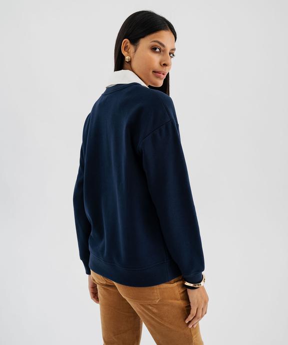 Sweat à col chemise amovible femme - LuluCastagnette vue3 - LULU CASTAGNETTE GEMO FOR GOOD - GEMO