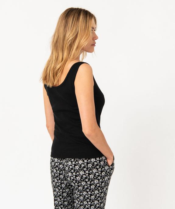 Débardeur lingerie en maille côtelée femme vue3 - GEMO 4G FEMME - GEMO