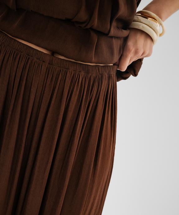 Pantalon large et fluide satiné look sarouel femme vue2 - GEMO(FEMME PAP) - GEMO