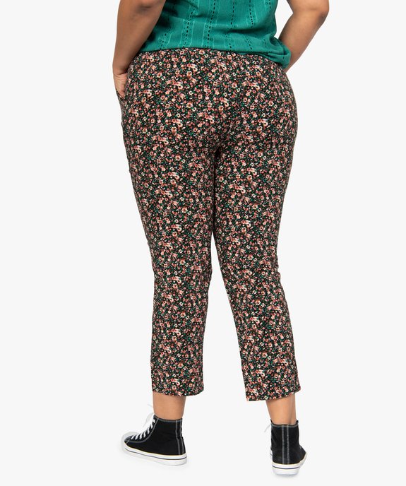 Pantalon femme grande taille large et fluide imprimé à taille élastiquée vue3 - GEMO (G TAILLE) - GEMO