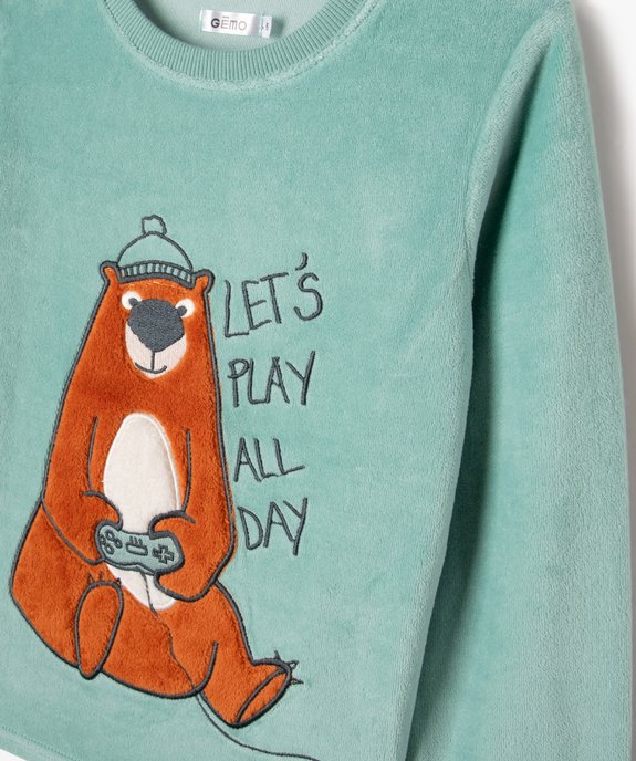 Pyjama en velours avec motif ours garçon vue2 - GEMO (ENFANT) - GEMO