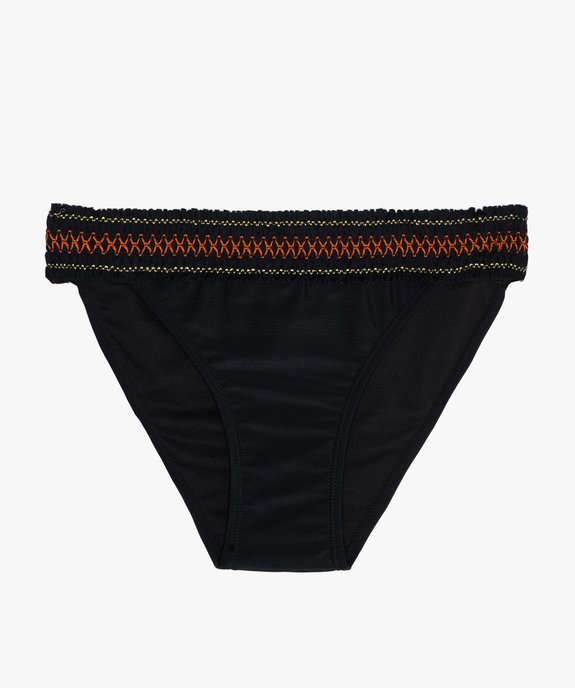 Slip de bain fille avec taille smockée fantaisie vue1 - GEMO (JUNIOR) - GEMO