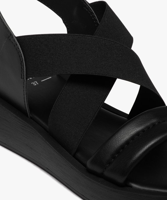 Sandales femme unies à brides élastiquées vue6 - GEMO (CASUAL) - GEMO