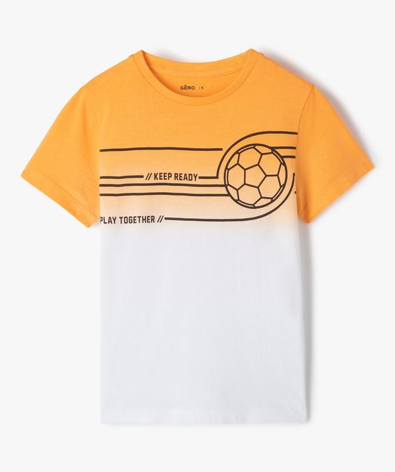 Tee-shirt garçon effet tie and dye avec motif foot vue1 - GEMO (ENFANT) - GEMO