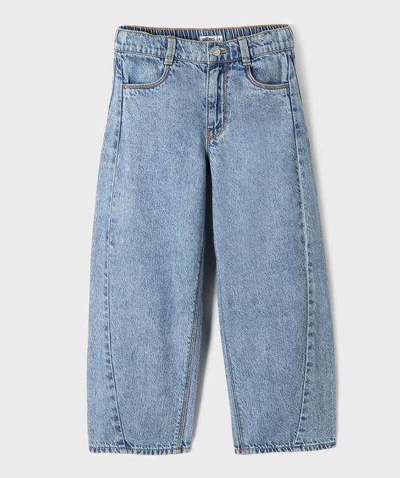 Jean Barrel avec taille ajustable fille vue2 - GEMO (ENFANT) - GEMO