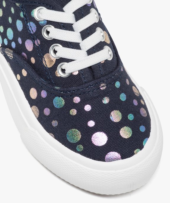 Baskets fille en toile à motifs brillants avec lacets élastiques vue7 - GEMO 4G FILLE - GEMO