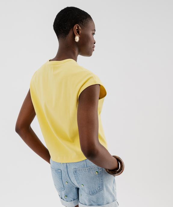 Tee-shirt sans manches en maille côtelée coupe oversize femme vue3 - GEMO 4G FEMME - GEMO