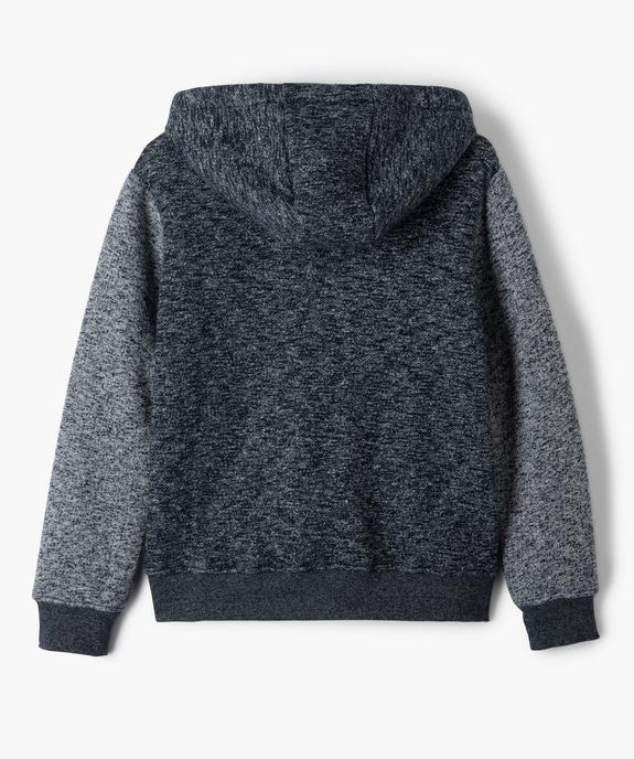 Sweat garçon zippé avec capuche doublé sherpa vue4 - GEMO (ENFANT) - GEMO