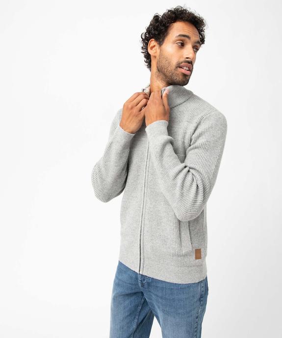 Gilet homme zippé avec col montant doublé vue1 - GEMO (HOMME) - GEMO