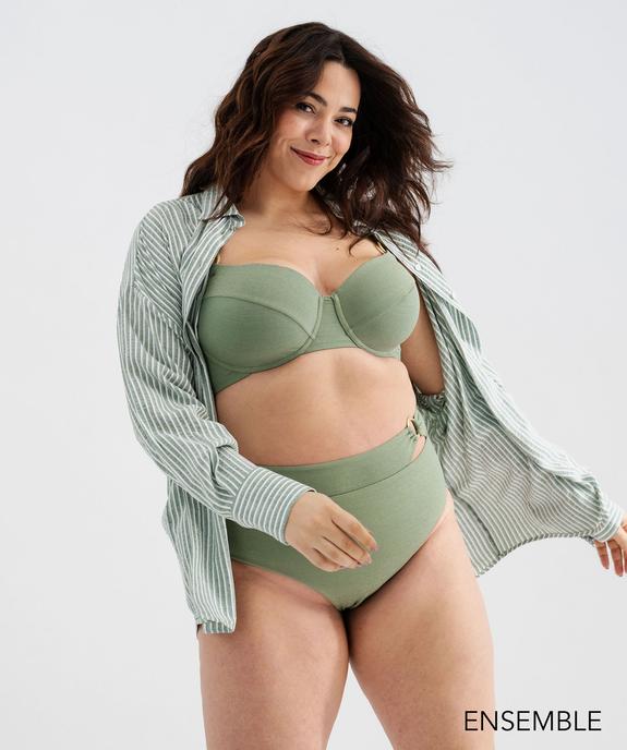 Ensemble de maillot de bain deux pièces vert pour femme grande taille  - GEMO