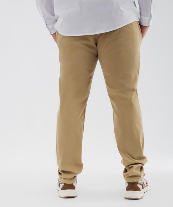 Pantalon chino coupe slim en toile de coton stretch au coloris unique homme vue7 - GEMO 4G HOMME - GEMO