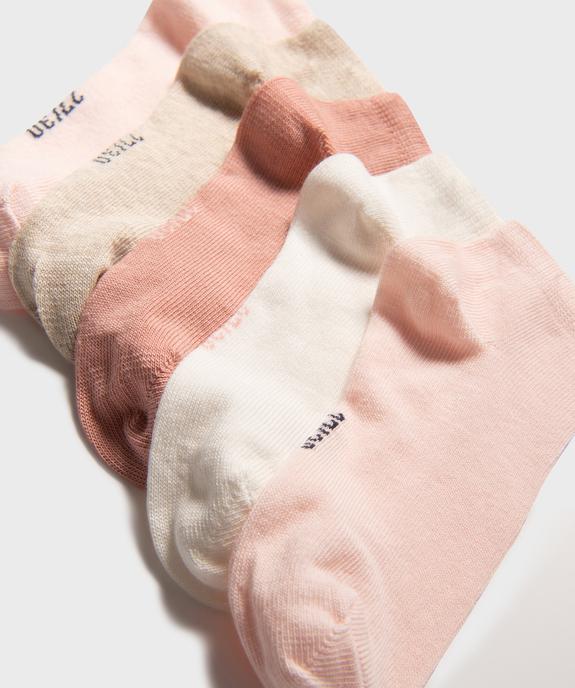 Chaussettes ultra courtes unies fille (lot de 5) vue2 - GEMO 4G FILLE - GEMO