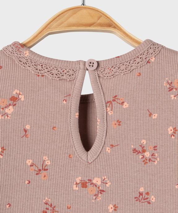 Tee-shirt manches longues avec finitions froncées bébé fille vue2 - GEMO 4G BEBE - GEMO